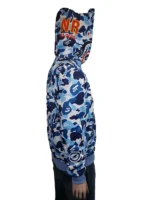 ABC Camo Shark Full Zip Hoodie in a vibrant blue camouflage pattern with a structured masculine fit.