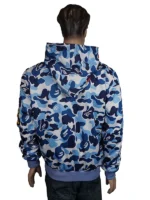 ABC Camo Shark Full Zip Hoodie back view showcasing the all-over camo print and seamless construction.