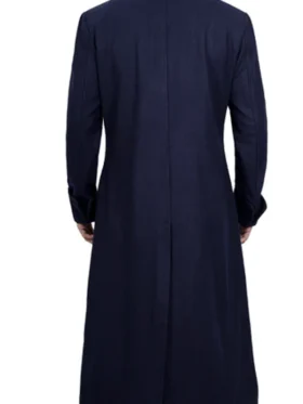Aaron Men’s long wool coat blue Double Breasted