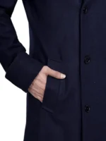 Aaron Men’s long wool coat blue Double Breasted