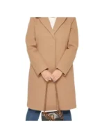 Aline Womens Regular Fit Beige Wool Coat