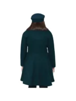 Ana Womens Forest Green Double Breasted Flare Wool Coat – Regular Fit