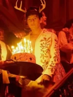 Barry Keoghan White Embroidered white Jacket