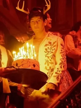 Barry Keoghan White Embroidered white Jacket