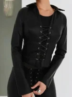 Beyond The Gates 2025 Trisha Mann Black Lace Up Jacket