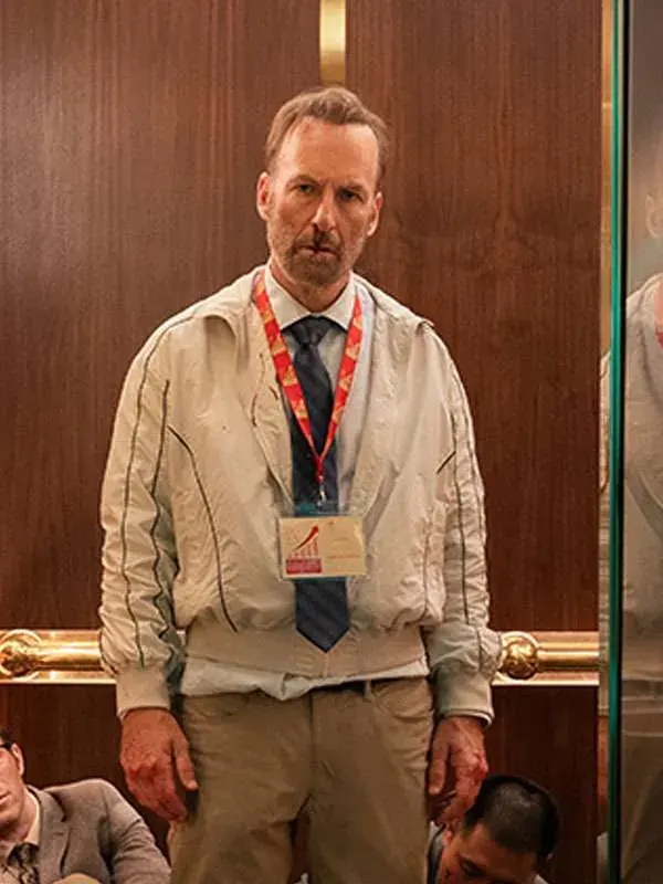 Bob Odenkirk Nobody 2 White Bomber Jacket 3 Bob Odenkirk Nobody 2 White Bomber Jacket