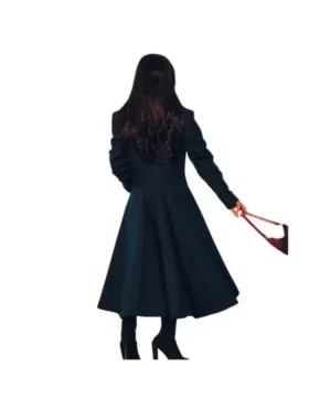 Clarice Womens Long Green Wool Coat – Overcoat for Women