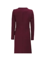 Connie Regular Fit Maroon Long Wool Coat – Overcoat for Women