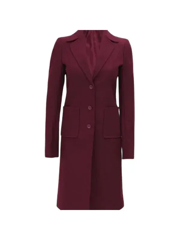 Connie Regular Fit Maroon Long Wool Coat – Overcoat for Women (2) Connie Regular Fit Maroon Long Wool Coat Overcoat for Women