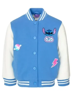 Disney Lilo & Stitch French Terry Varsity Bomber Jacket Little Kid to Big Kid