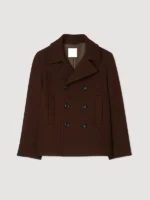 Double-breasted wool pea coat
