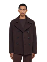 Double-breasted wool pea coat