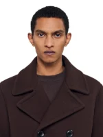 Double-breasted wool pea coat