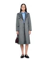 Double-faced check coat