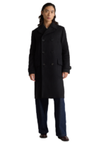 Italian Wool Black Double Breasted Topcoat