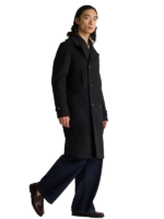 Italian Wool Black Double Breasted Topcoat