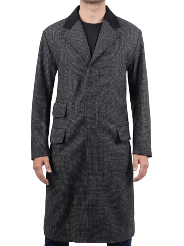 Joel Men’s Charcoal Grey Long Wool Coat Joel Mens Charcoal Grey Long Wool Coat