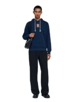 Leather patch sweatshirt