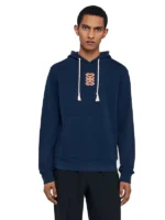 Leather patch sweatshirt