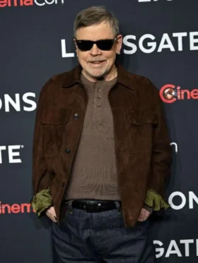 Mark Hamill The Long Walk Brown Suede Leather Jacket