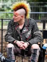 Matt Smith Caught Stealing 2025 Studded Leather Jacket
