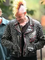 Matt Smith Caught Stealing 2025 Studded Leather Jacket