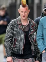 Matt Smith Caught Stealing 2025 Studded Leather Jacket