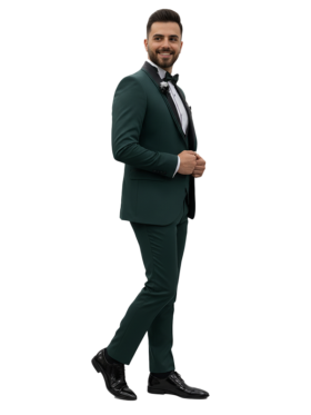 Mens Dark Green 3 Piece Suit