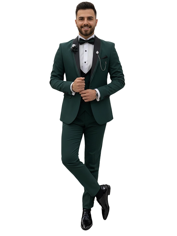 Mens Dark Green 3 Piece Suit 3 Mens Dark Green 3 Piece Suit