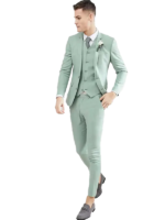 Mens Green Three Piece Suit
