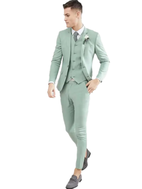 Mens Green Three Piece Suit