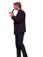 Mens Pinstripe Black Suit Gosling