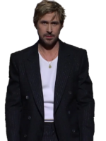 Mens Pinstripe Black Suit Gosling