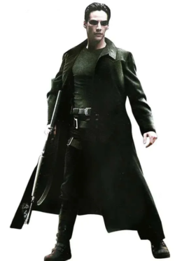 Neo Matrix Black Trench Coat