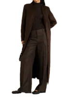 Rosario Dark Brown Womens Long Wool Coat – Overcoat for Women