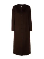 Rosario Dark Brown Womens Long Wool Coat Overcoat for Women