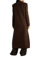 Rosario Dark Brown Womens Long Wool Coat – Overcoat for Women