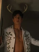 Saltburn Oliver Quick Green Leaf Embroidery Jacket