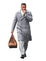 Saquon Barkley Grey Wool Coat Mens