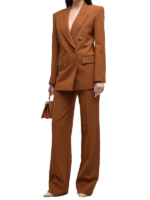 Selling Sunset S8 Alanna Gold Brown Suit