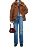 brown shearling coat