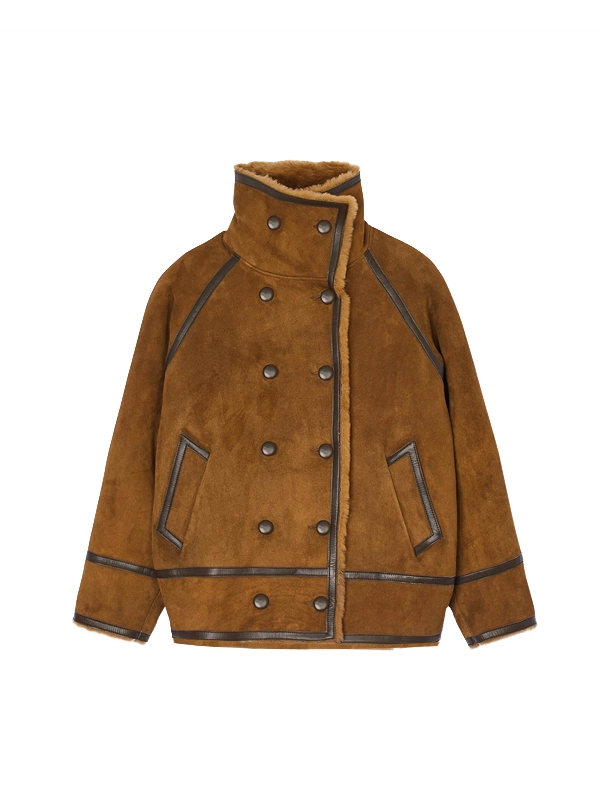 Shearling coat brown shearling coat