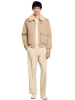 Shearling collar aviator jacket