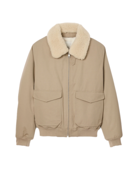 Shearling collar aviator jacket