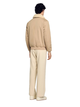 Shearling collar aviator jacket