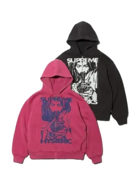 Supreme Hysteric Glamour Thermal Lined Zip Up Hooded Sweatshirt