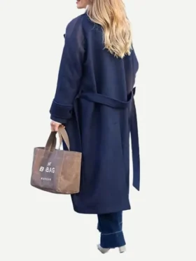 Susan Blue Double Breasted Belted Coat