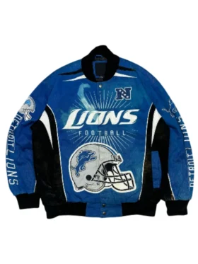 Vintage Detroit Lions Blue Racing Jacket