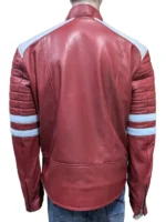 The back view of the Tyler Durden Leather Jacket showing the sleek fit.