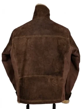 The Walking Dead Rick Grimes Jacket with characteristic shearling trim and zippered waist pockets.